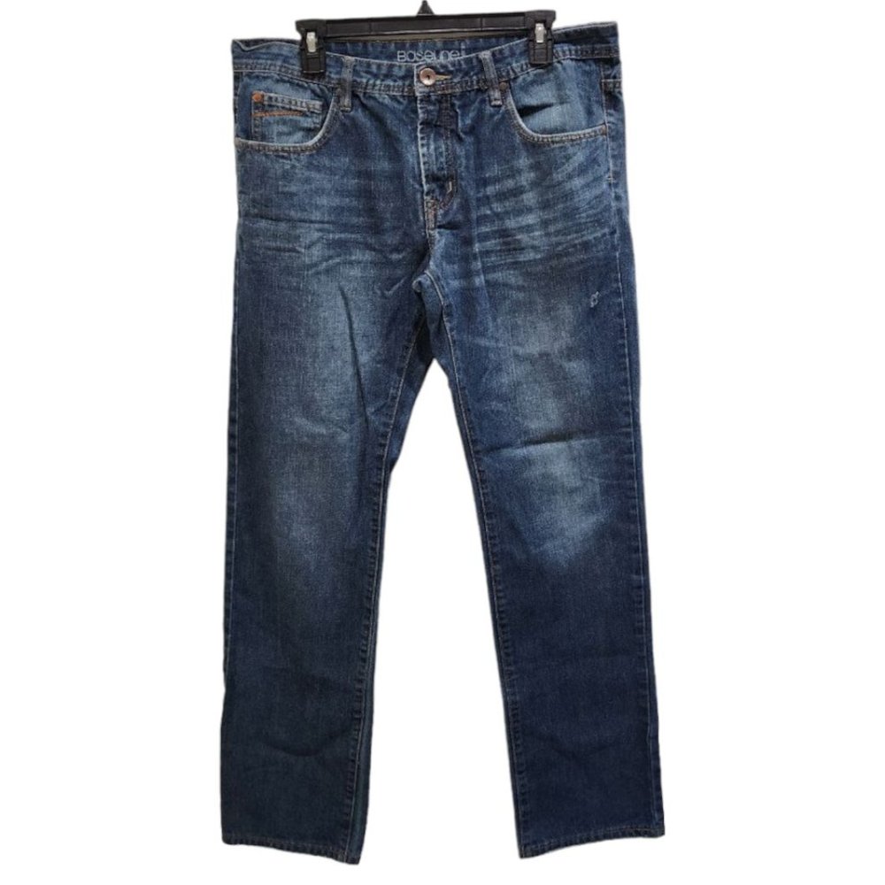 Baseline Jeans Men's Size 36 Blue Denim Straight Leg